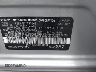 2018 Mitsubishi Outlander Sport ES 2.0 with VIN JA4AR3AU9JZ004584, listed as a IAAI auction lot 40803582 with 91,783 mi miles. Bid and sale history available at carsss.com. Image 9.