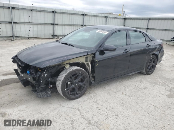 2025 Hyundai Elantra N Line z VIN KMHLR4DF5SU872495, wystawiony jako Copart lot #49594045 z przebiegiem 532 mil mil oraz Szkoda całkowita • Salvage title. Historia ofert i sprzedaży dostępna na DreamBid. Obrazek 1.
