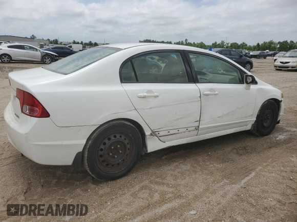 2008 Honda Civic LX with VIN 2HGFA165X8H328874, listed as a Copart auction lot 53708555 with 99,868 mi miles and Salvage Title. Bid and sale history available at DreamBid. Image 3.