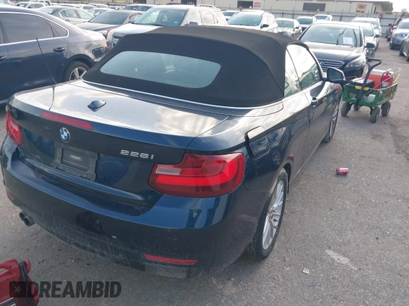 2015 BMW 2 Series 228i with VIN WBA1K5C58FV473737, listed as a IAAI auction lot 42383363 with Not provided miles and . Bid and sale history available at DreamBid. Image 4.