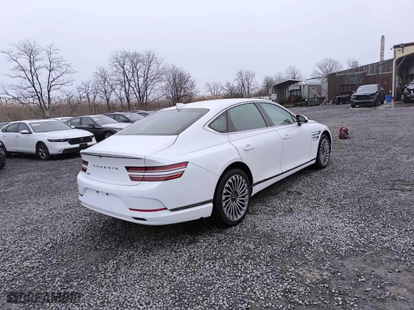 2023 Genesis Electrified G80 with VIN KMTGE4S11PU007105, listed as a Copart auction lot 49897265 with 5,283 mi miles and Clean Title. Bid and sale history available at carsss.com. Image 4.