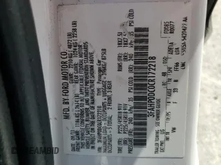 2012 Ford Fusion SPORT with VIN 3FAHP0DC0CR172218, listed as a Copart auction lot 46711535 with 289,274 mi miles and Salvage Title. Bid and sale history available at carsss.com. Image 13.
