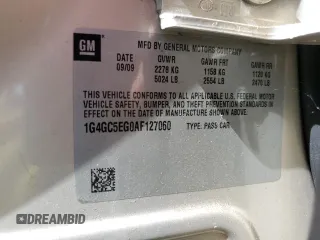 2010 Buick LaCrosse CXL with VIN 1G4GC5EG0AF127060, listed as a Copart auction lot 62258515 with 73,222 mi miles and Salvage title. Bid and sale history available at DreamBid. Image 12.