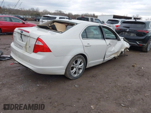 2012 Ford Fusion SE with VIN 3FAHP0HA1CR173855, listed as a IAAI auction lot 41574744 with 1 mi miles. Bid and sale history available at carsss.com. Image 4.