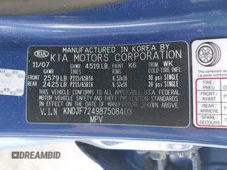 2008 Kia Sportage LX z VIN KNDJF724987508403, wystawiony jako IAAI lot #42012382 z przebiegiem 96 635 mil mil oraz . Historia ofert i sprzedaży dostępna na DreamBid. Obrazek 9.