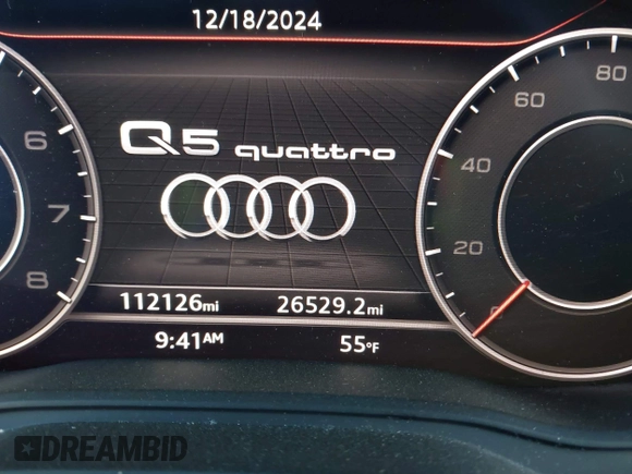 2019 Audi Q5 Premium Plus with VIN WA1BNAFYXK2035899, listed as a IAAI auction lot 41086068 with 26,529 mi miles. Bid and sale history available at carsss.com. Image 15.