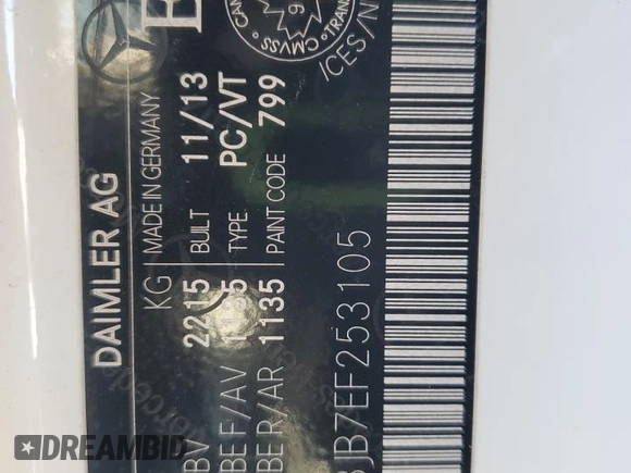 2014 Mercedes-Benz E 350 with VIN WDDKJ8JB7EF253105, listed as a Copart auction lot 54660515 with 189,766 mi miles and Non repairable. Bid and sale history available at DreamBid. Image 12.