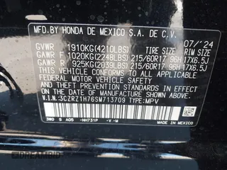 2025 Honda HR-V EX-L z VIN 3CZRZ1H76SM713709, wystawiony jako IAAI lot #41401596 z przebiegiem 3 428 mil mil oraz . Historia ofert i sprzedaży dostępna na DreamBid. Obrazek 9.