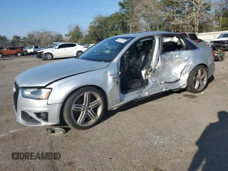 2014 Audi S4 Premium Plus with VIN WAUBGAFL5EA080597, listed as a Copart auction lot 43876024 with 143,518 mi miles and Salvage Title. Bid and sale history available at carsss.com. Image 1.
