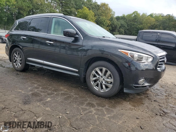 2013 Infiniti JX35 with VIN 5N1AL0MMXDC306745, listed as a Copart auction lot 74531614 with 132,460 mi miles and Salvage Title. Bid and sale history available at carsss.com. Image 4.