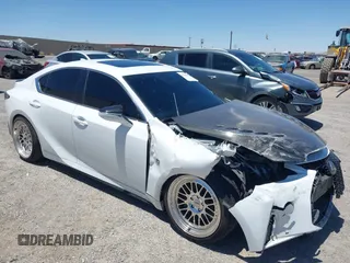 2023 Lexus IS 350 F Sport with VIN JTHGZ1B26P5071160, listed as a IAAI auction lot 42513194 with 43,539 mi miles and . Bid and sale history available at DreamBid. Image 1.