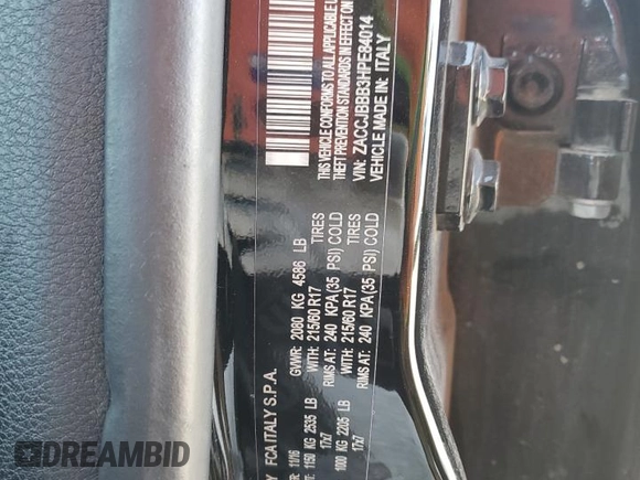 2017 Jeep Renegade Latitude with VIN ZACCJBBB3HPE84014, listed as a Copart auction lot 48664815 with 97,236 mi miles and Clean Title. Bid and sale history available at carsss.com. Image 13.