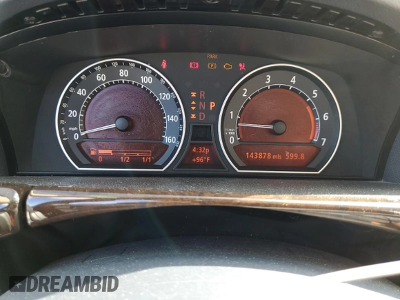 2005 BMW 7 Series 745i with VIN WBAGL63545DP75494, listed as a Copart auction lot 72359904 with 143,878 mi miles and Salvage title. Bid and sale history available at DreamBid. Image 9.