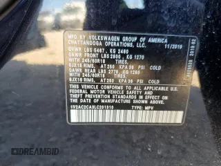 2020 Volkswagen Atlas S with VIN 1V2AC2CA3LC201310, listed as a Copart auction lot 87546775 with 80,358 mi miles and Salvage title. Bid and sale history available at DreamBid. Image 14.