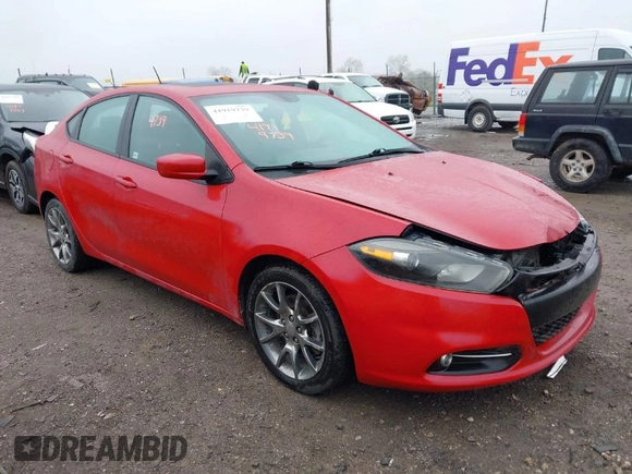 2014 Dodge Dart SXT with VIN 1C3CDFBB2ED909607, listed as a IAAI auction lot 41919739 with 185,762 mi miles. Bid and sale history available at carsss.com. Image 1.