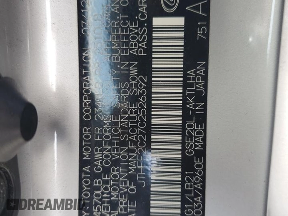 2012 Lexus IS 250 C z VIN JTHFF2C27C2526392, wystawiony jako Copart lot #85204854 z przebiegiem 114 057 mil mil oraz Szkoda całkowita • Salvage title. Historia ofert i sprzedaży dostępna na DreamBid. Obrazek 13.