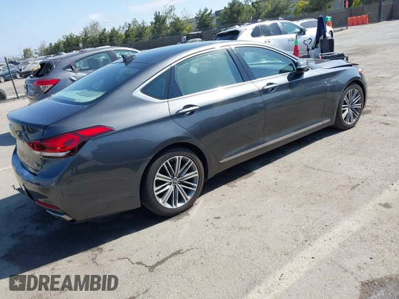 2018 Genesis G80 3.8L with VIN KMHGN4JEXJU266505, listed as a IAAI auction lot 42087994 with 58,251 mi miles and . Bid and sale history available at DreamBid. Image 4.