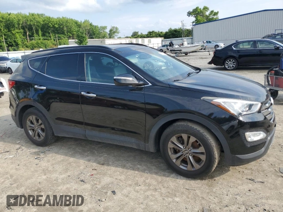 2014 Hyundai Santa Fe with VIN 5XYZUDLBXEG198796, listed as a Copart auction lot 56596375 with 106,017 mi miles and Salvage title. Bid and sale history available at DreamBid. Image 4.