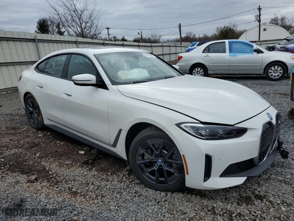 2023 BMW i4 eDrive35 with VIN WBY43AW0XPFP66619, listed as a Copart auction lot 47784265 with NaN miles and Salvage Title. Bid and sale history available at carsss.com. Image 4.