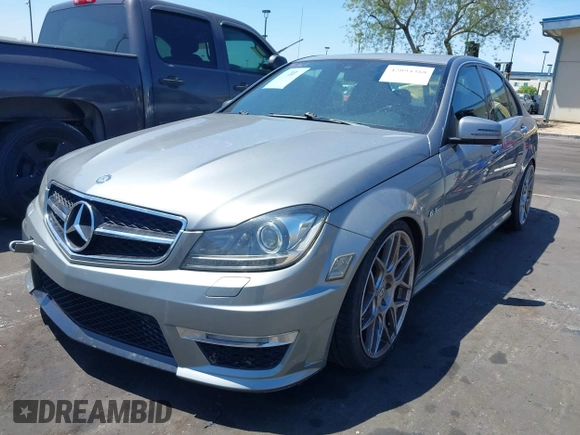 2012 Mercedes-Benz C 63 AMG with VIN WDDGF7HB2CA733599, listed as a IAAI auction lot 42094388 with 81,287 mi miles and . Bid and sale history available at carsss.com. Image 2.