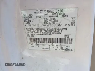 2008 Ford Escape XLT with VIN 1FMCU031X8KA21939, listed as a IAAI auction lot 42669960 with 269,816 mi miles and . Bid and sale history available at DreamBid. Image 9.