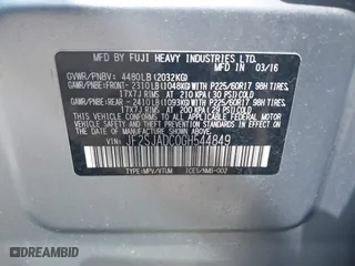 2016 Subaru Forester 2.5i Premium with VIN JF2SJADC0GH544849, listed as a IAAI auction lot 42003031 with 39,703 mi miles. Bid and sale history available at carsss.com. Image 9.