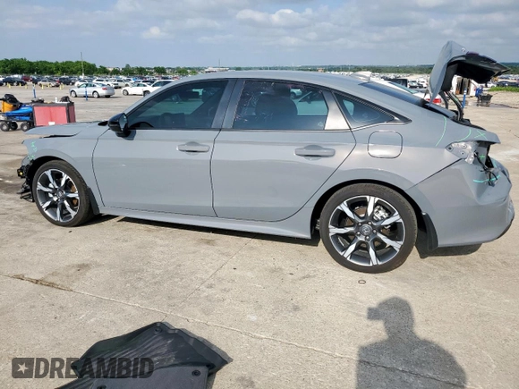 2025 Honda Civic Sedan Hybrid Sport with VIN 2HGFE4F87SH303311, listed as a Copart auction lot 54531165 with 2,573 mi miles and Salvage Title. Bid and sale history available at carsss.com. Image 2.