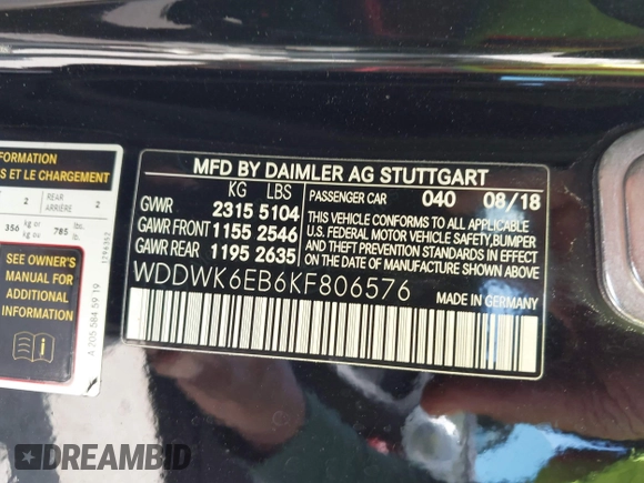 2019 Mercedes-Benz C 43 AMG z VIN WDDWK6EB6KF806576, wystawiony jako IAAI lot #42512426 z przebiegiem 44 848 mil mil oraz . Historia ofert i sprzedaży dostępna na DreamBid. Obrazek 9.