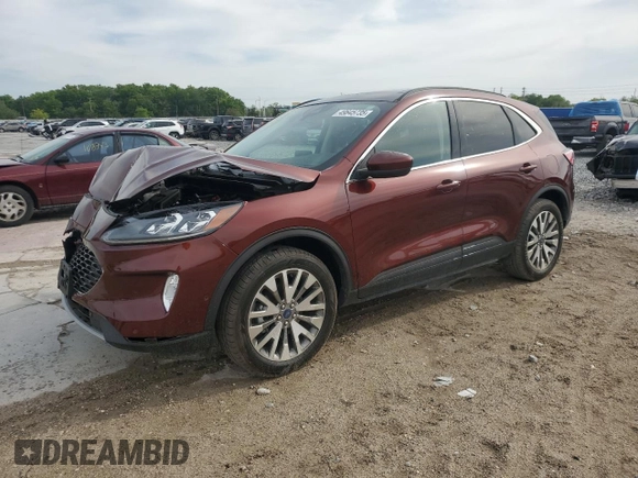 2021 Ford Escape Titanium with VIN 1FMCU9J91MUA79093, listed as a Copart auction lot 49645735 with 41,185 mi miles and Salvage Title. Bid and sale history available at carsss.com. Image 1.