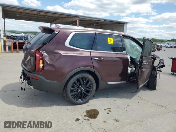 2022 Kia Telluride SX with VIN 5XYP54HC7NG276196, listed as a Copart auction lot 48282323 with 11,643 mi miles and Salvage title. Bid and sale history available at DreamBid. Image 3.