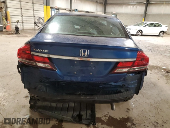 2015 Honda Civic LX with VIN 19XFB2F53FE279110, listed as a Copart auction lot 54827215 with Not Provided miles and Salvage Title. Bid and sale history available at carsss.com. Image 6.
