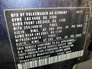 2012 Volkswagen Tiguan SEL with VIN WVGAV7AX2CW534687, listed as a Copart auction lot 53040945 with 153,979 mi miles and Salvage Title. Bid and sale history available at DreamBid. Image 15.