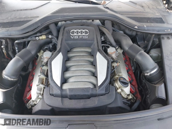 2012 Audi A8 L with VIN WAURVAFD7CN004673, listed as a IAAI auction lot 41768222 with 108,982 mi miles. Bid and sale history available at carsss.com. Image 10.