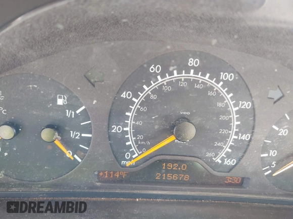 1999 Mercedes-Benz E-Class with VIN WDBJH65F3XA845635, listed as a IAAI auction lot 42102122 with 215,678 mi miles. Bid and sale history available at carsss.com. Image 7.
