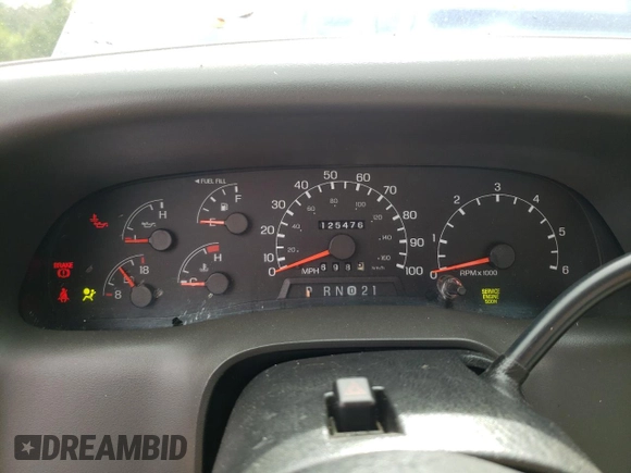 1999 Ford F-250 XL with VIN 1FTNX20L8XEB15501, listed as a Copart auction lot 70181124 with 125,476 mi miles and Salvage title. Bid and sale history available at DreamBid. Image 9.