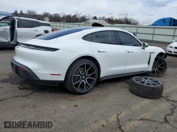 2025 Porsche Taycan with VIN WP0AA2Y18SSA09226, listed as a Copart auction lot 51801615 with 15,533 mi miles and Salvage title. Bid and sale history available at DreamBid. Image 3.