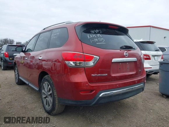 2014 Nissan Pathfinder SV z VIN 5N1AR2MNXEC618987, wystawiony jako IAAI lot #41593401 z przebiegiem 152 764 mil mil oraz . Historia ofert i sprzedaży dostępna na DreamBid. Obrazek 3.