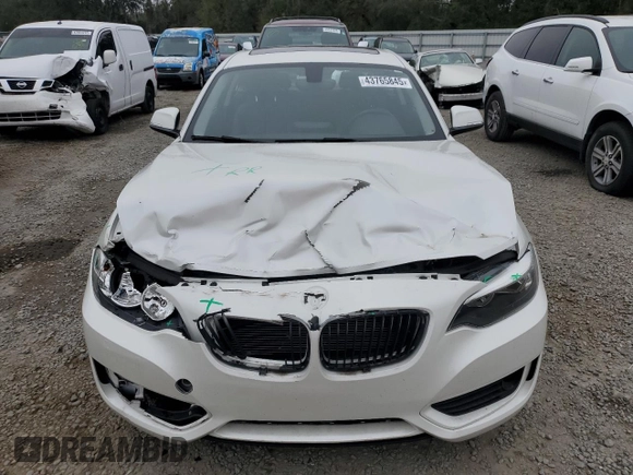 2015 BMW 2 Series 228i with VIN WBA1F5C55FV257705, listed as a Copart auction lot 43765845 with 79,905 mi miles and Salvage Title. Bid and sale history available at carsss.com. Image 5.
