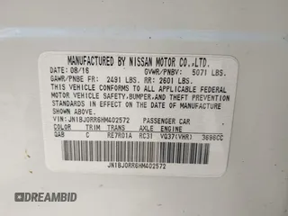 2017 Infiniti QX50 with VIN JN1BJ0RR6HM402572, listed as a IAAI auction lot 42045060 with 44,295 mi miles. Bid and sale history available at carsss.com. Image 9.