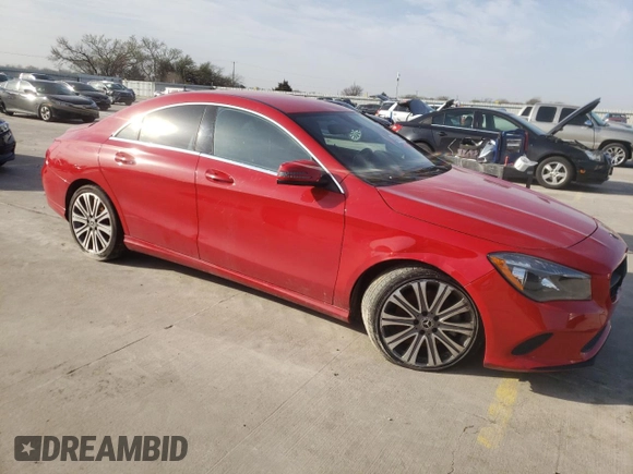 2018 Mercedes-Benz CLA with VIN WDDSJ4EB0JN599242, listed as a Copart auction lot 42423663 with 54,976 mi miles. Bid and sale history available at carsss.com. Image 4.