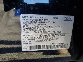 2024 Audi Q8 e-tron Premium Plus with VIN WA15AAGE1RB033711, listed as a Copart auction lot 88577355 with 13,411 mi miles and Salvage Title. Bid and sale history available at carsss.com. Image 15.