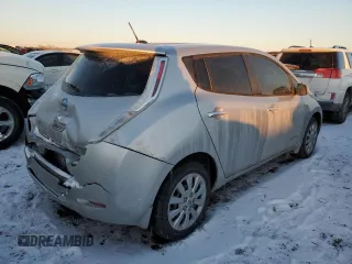 2015 Nissan LEAF SV with VIN 1N4AZ0CP8FC316522, listed as a Copart auction lot 41827135 with 52,635 mi miles and Salvage Title. Bid and sale history available at carsss.com. Image 3.