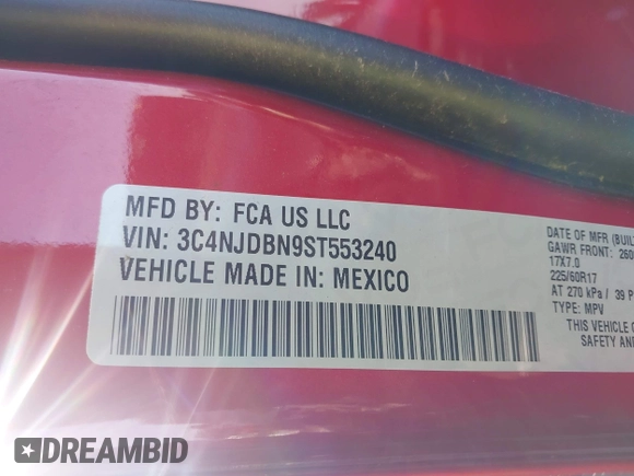2025 Jeep Compass Latitude с VIN 3C4NJDBN9ST553240, выставлен на аукционе IAAI как лот 41806367 с пробегом 2 508 миль миль и . История ставок и продаж доступна на DreamBid. Изображение 9.