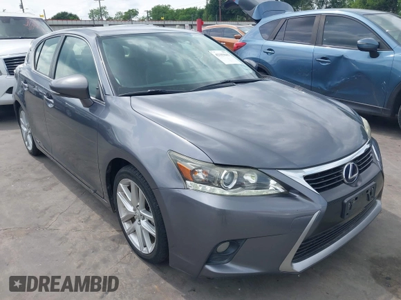 2014 Lexus CT 200h with VIN JTHKD5BH0E2182533, listed as a IAAI auction lot 42103643 with 139,236 mi miles and . Bid and sale history available at DreamBid. Image 1.