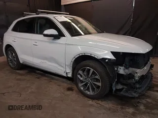 2021 Audi Q5 Premium Plus with VIN WA1BAAFY0M2110401, listed as a IAAI auction lot 42525489 with 50,080 mi miles and . Bid and sale history available at DreamBid. Image 1.