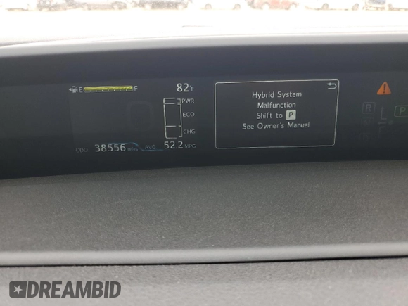 2021 Toyota Prius L Eco with VIN JTDKAMFU4M3129824, listed as a Copart auction lot 57788635 with 38,556 mi miles and Salvage title. Bid and sale history available at DreamBid. Image 9.