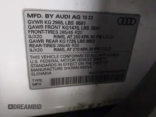 2023 Audi Q7 Premium Plus with VIN WA1LXBF79PD006076, listed as a IAAI auction lot 41410273 with 18,409 mi miles. Bid and sale history available at carsss.com. Image 9.