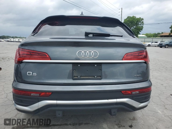 2023 Audi Q5 Sportback S line Premium with VIN WA14AAFY8P2074065, listed as a Copart auction lot 56874145 with 16,659 mi miles and Salvage title. Bid and sale history available at DreamBid. Image 6.