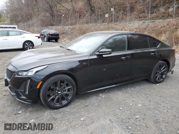 2023 Cadillac CT5 Sport with VIN 1G6DU5RK3P0105278, listed as a Copart auction lot 80003734 with 27,806 mi miles and Salvage Title. Bid and sale history available at DreamBid. Image 1.