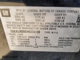 2017 GMC Terrain SLE with VIN 2GKALNEK6H6334138, listed as a Copart auction lot 43264814 with 103,509 mi miles and Salvage Title. Bid and sale history available at carsss.com. Image 13.